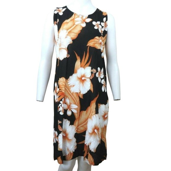 Vintage Unity Trading Hawaii Tank Dress Floral Plumeria Sleeveless New Old Stock - Picture 1 of 12